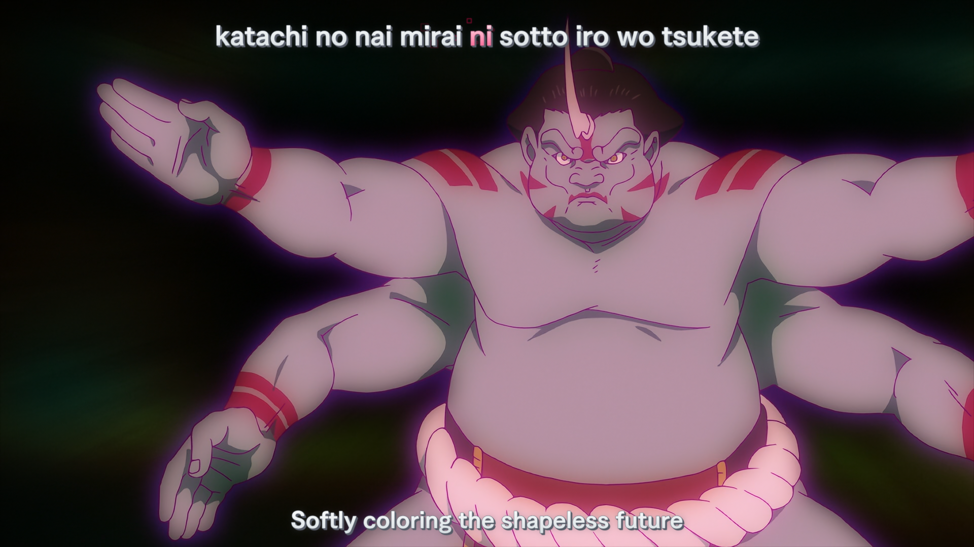 A 4 armed sumo wrestler in the opening