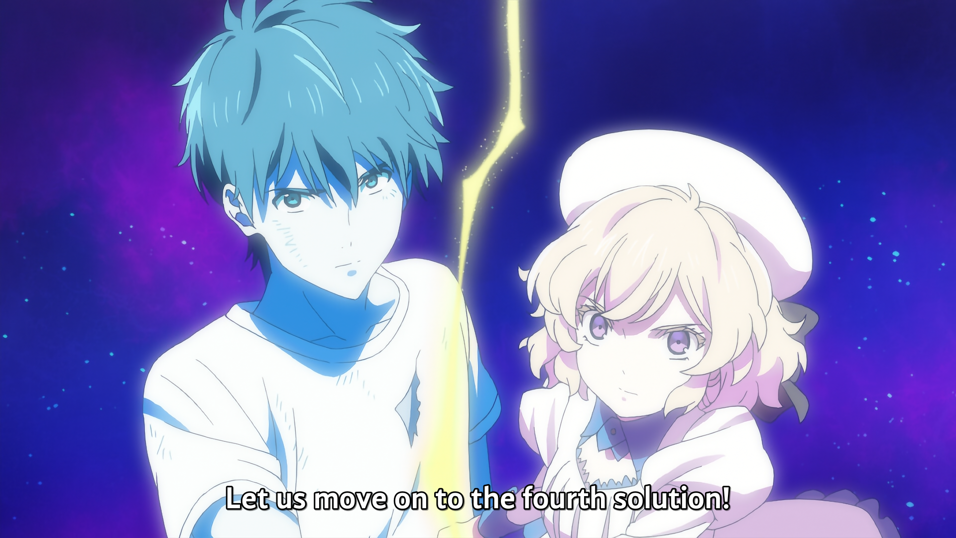 Iwanaga and Kuro joining hands moving on to the 4th solution