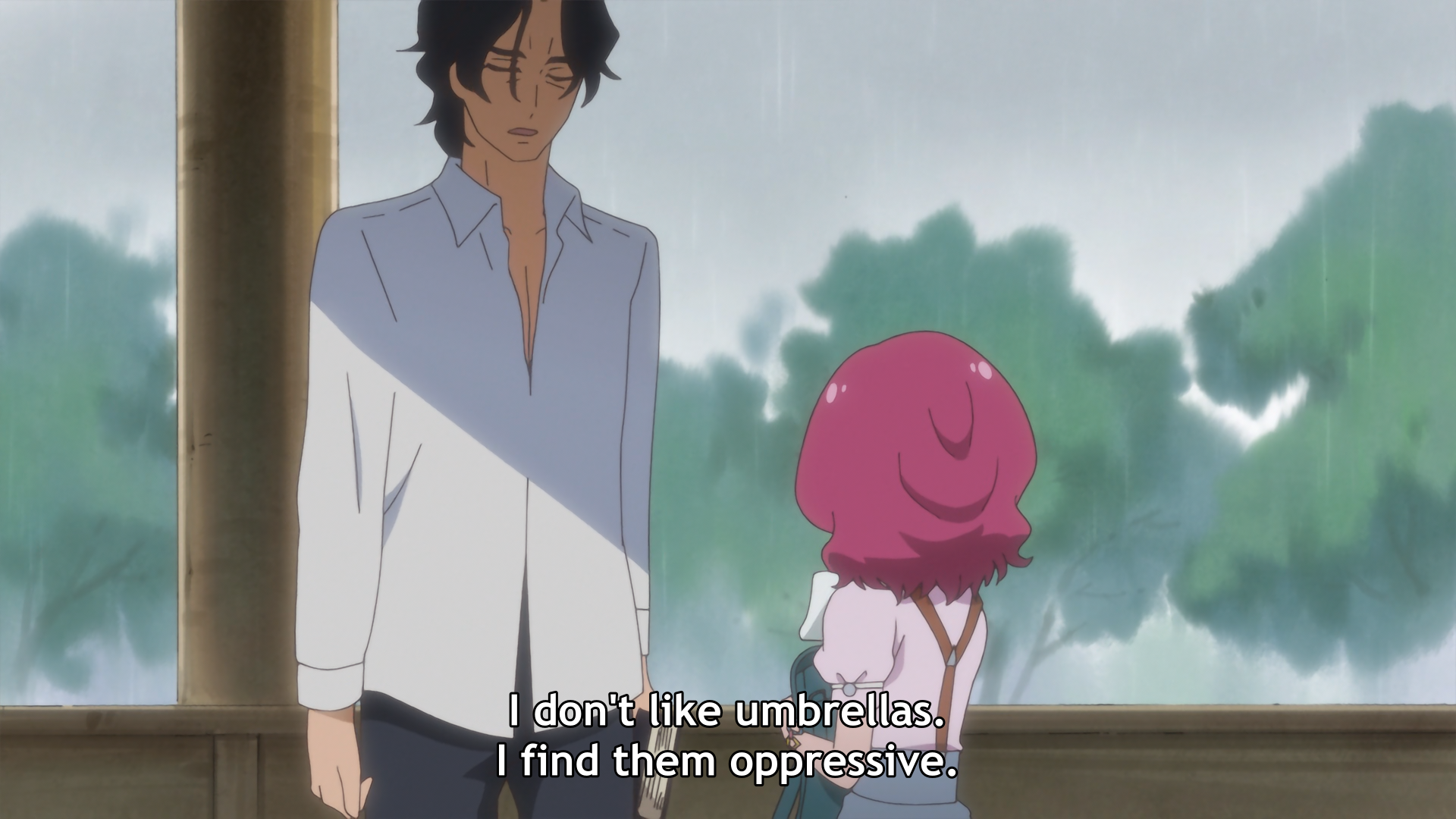 George Cry saying umbrella's are offensive