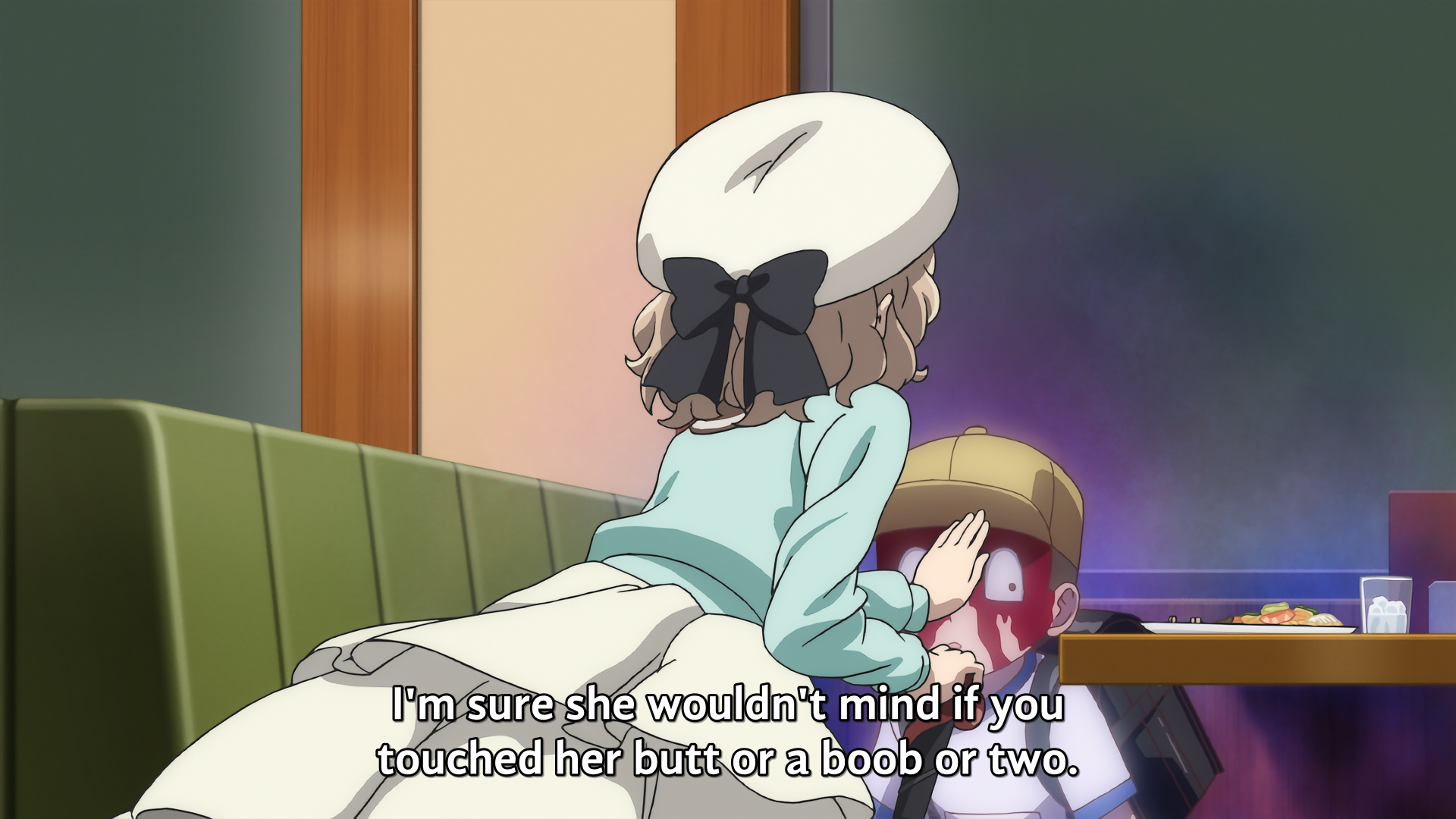 Kotoko tells the ghost kid to touch saki's boobs and ass lmao