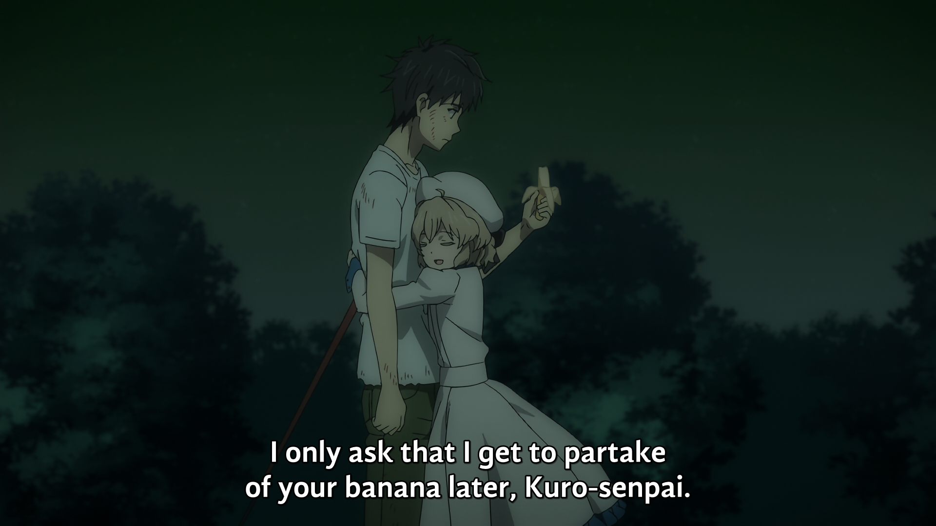 Iwanaga wants to eat Kuro's banana